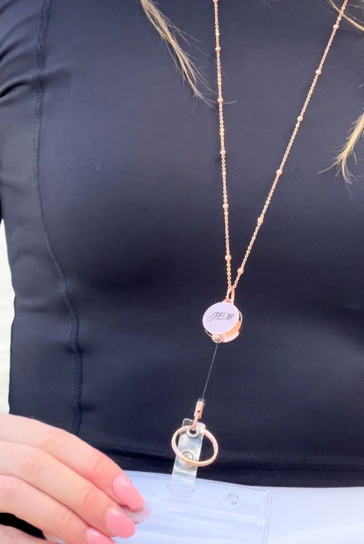 Beaded Personalised Retractable Badge Lanyard