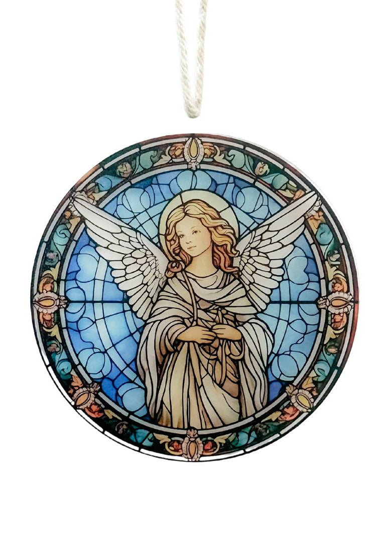 Stained Glass-Inspired Round Christmas Ornament