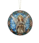 Stained Glass-Inspired Round Christmas Ornament