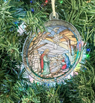 Stained Glass-Inspired Round Christmas Ornament