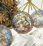 Stained Glass-Inspired Round Christmas Ornament