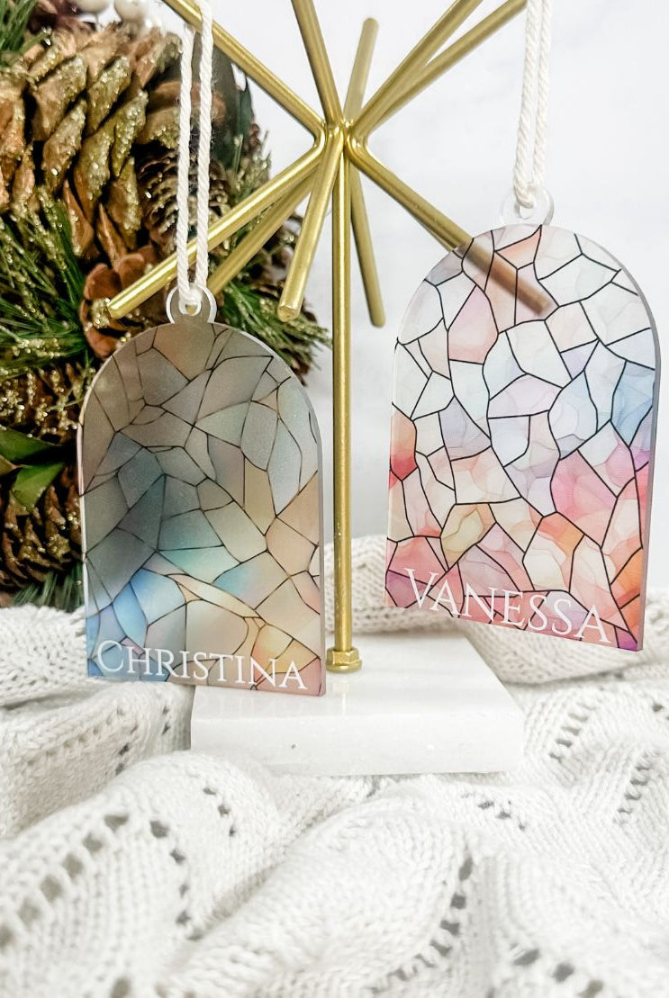 Personalised Stained Glass-Inspired Arch Ornament