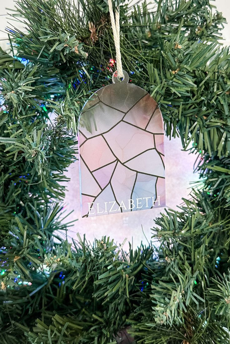 Personalised Stained Glass-Inspired Arch Ornament