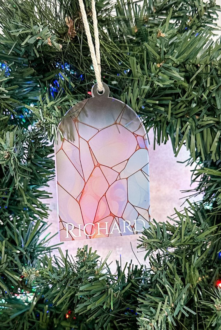 Personalised Stained Glass-Inspired Arch Ornament