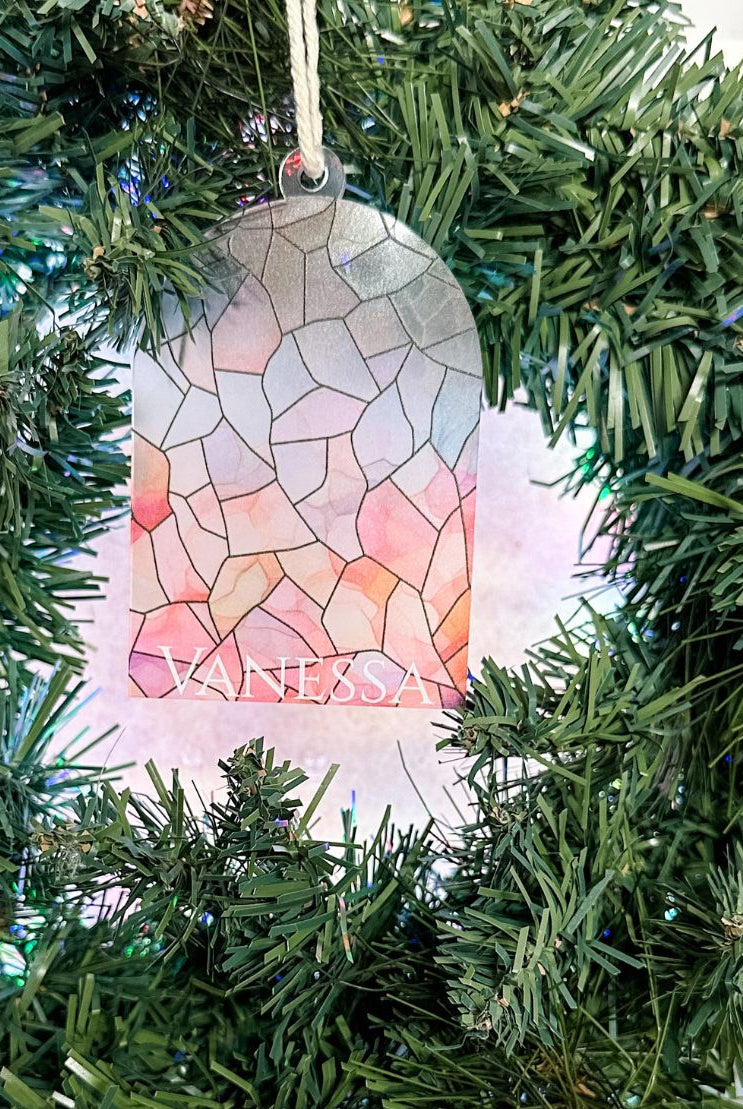 Personalised Stained Glass-Inspired Arch Ornament