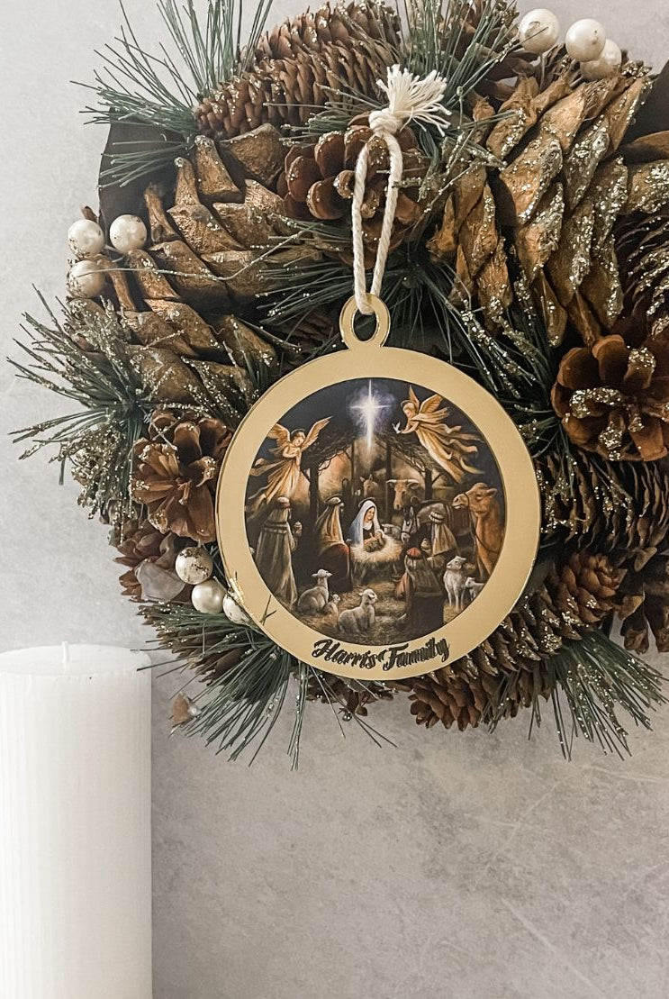Personalised Nativity Scene Christmas Ornament