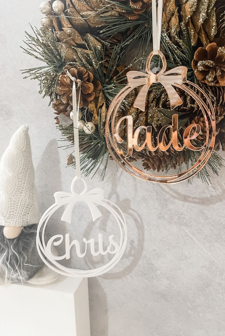 Personalised Ribbon Bauble Ornament