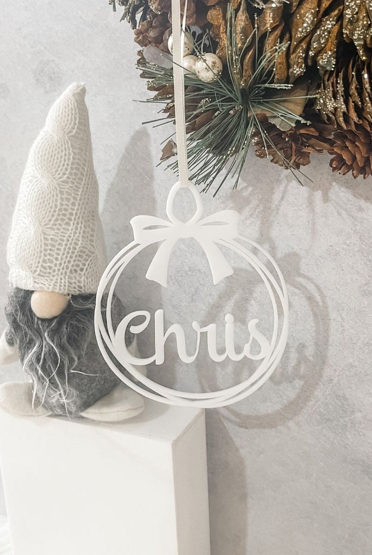Personalised Ribbon Bauble Ornament