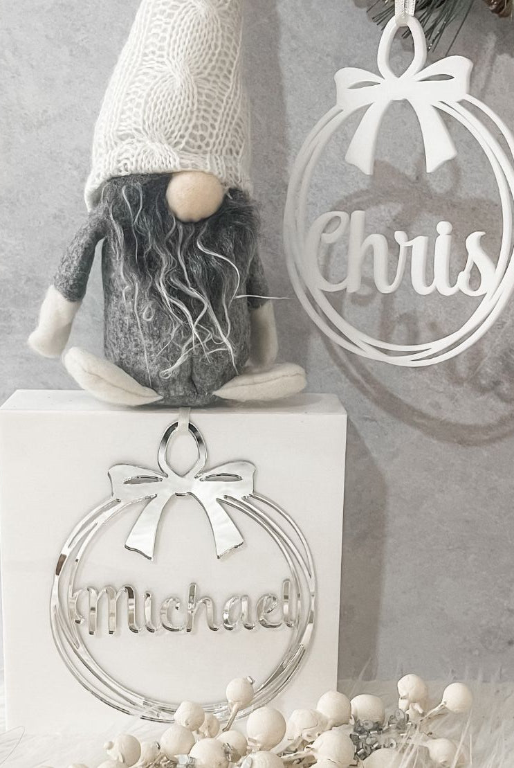 Personalised Ribbon Bauble Ornament