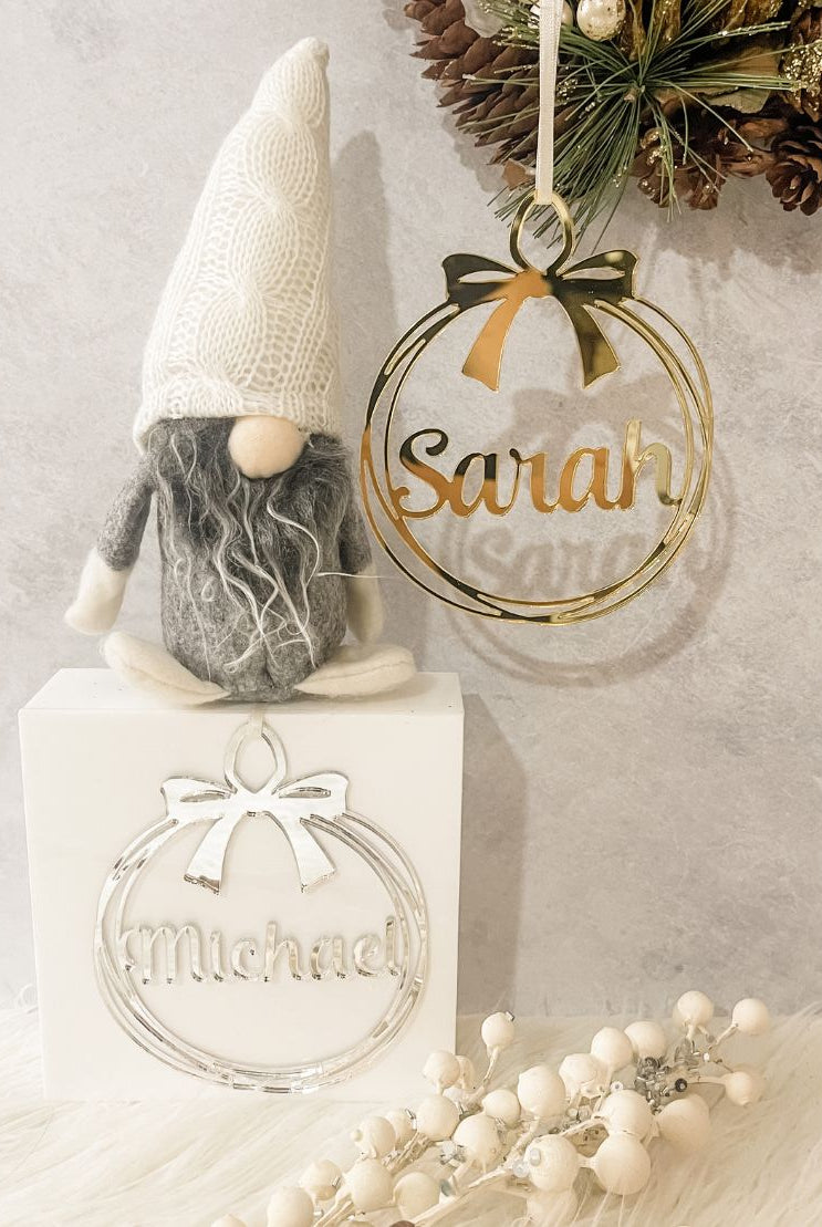 Personalised Ribbon Bauble Ornament
