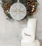 Personalised Frosted Print Snowflake Ornament