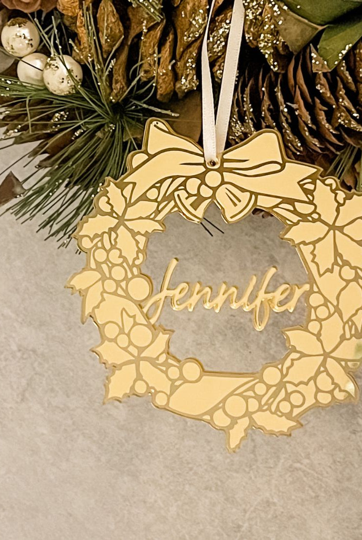 Personalised Christmas Wreath Ornament