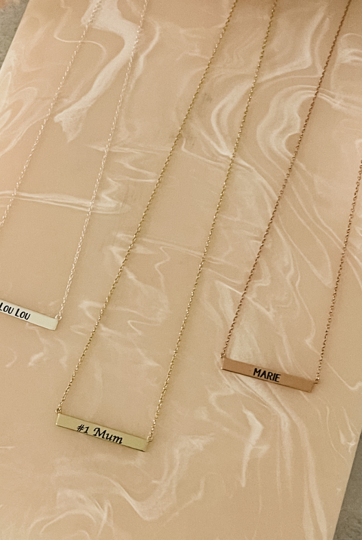 Narrow Plate Personalised Name Necklace gift