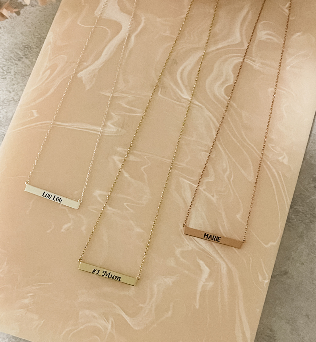 Narrow Plate Personalised Name Necklace gift