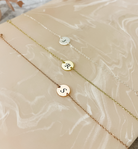 Flat Disc Personalised Initial Bracelet gold silver rode gold gift