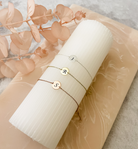 Flat Disc Personalised Initial Bracelet gold silver rode gold gift