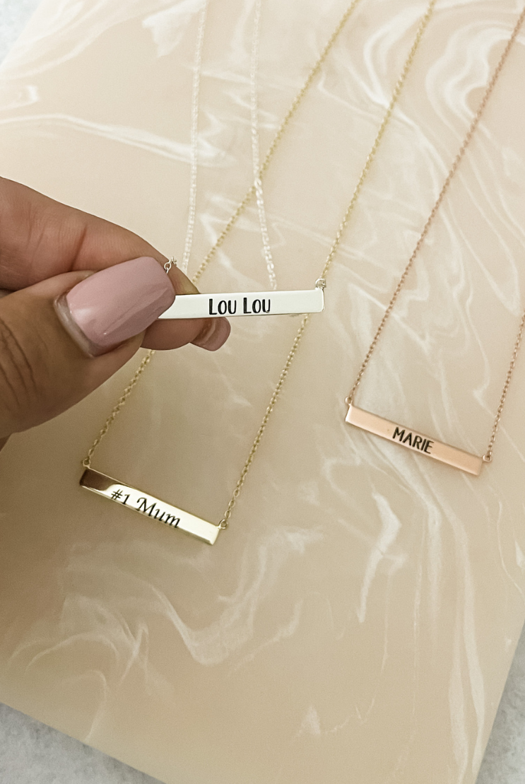 Narrow Plate Personalised Name Necklace gift