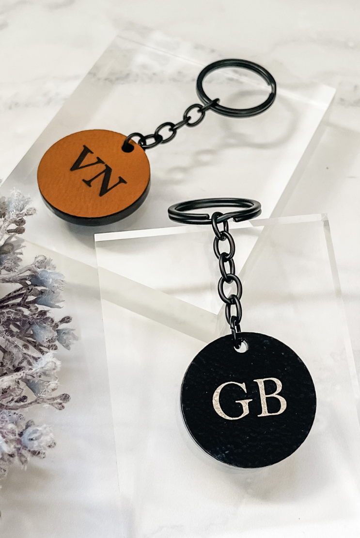 PERSONALISED LEATHER KEYRINGS
