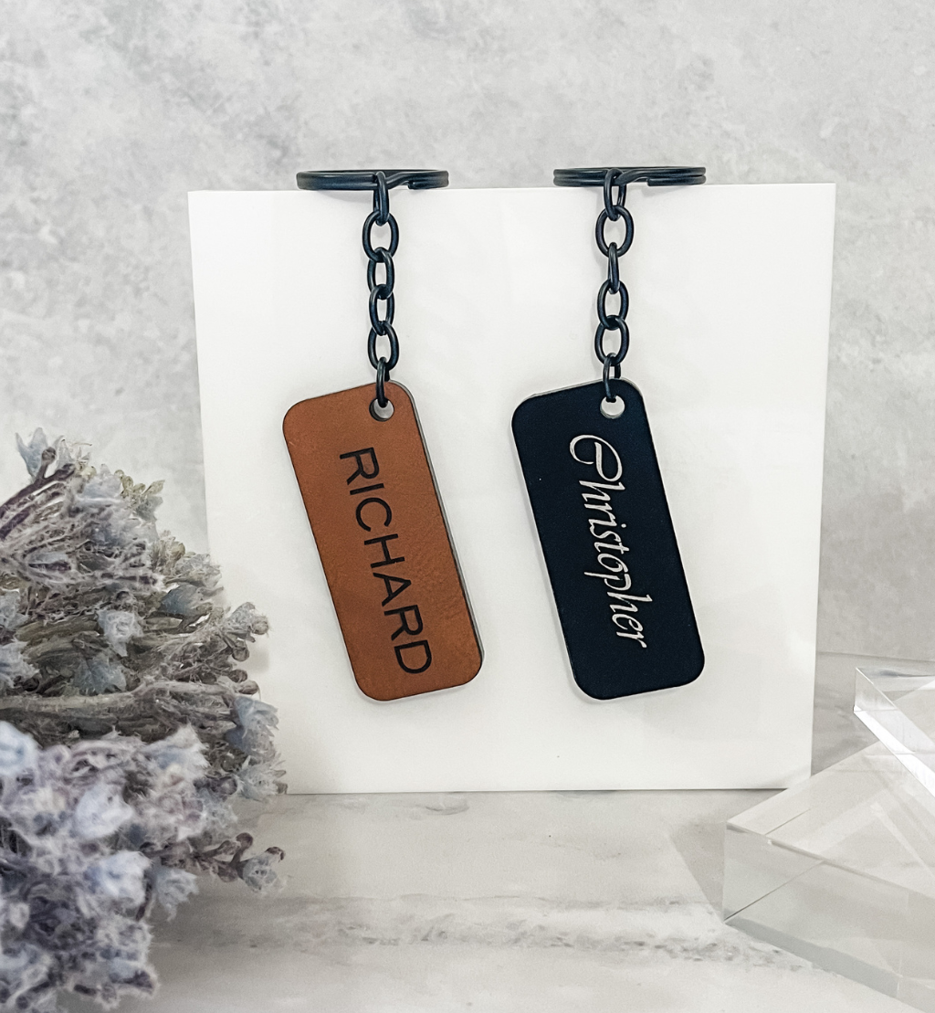 PERSONALISED LEATHER KEYRINGS