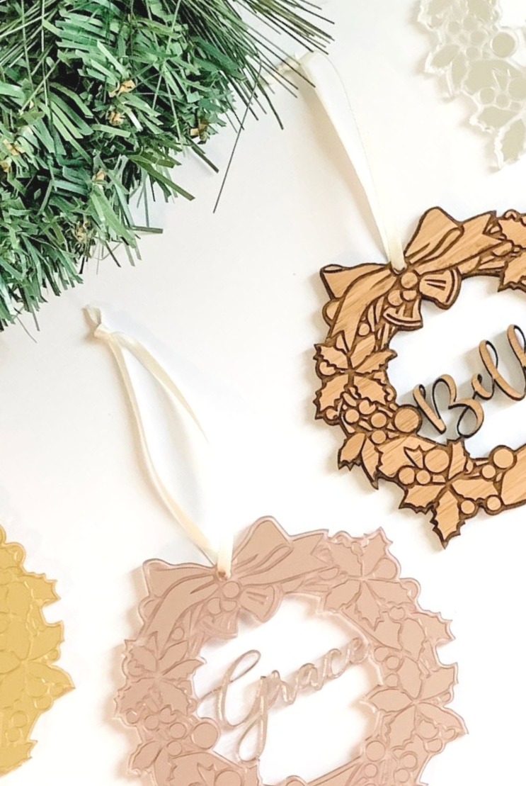 Personalised Christmas Wreath Ornament