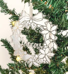 Personalised Christmas Wreath Ornament Silver