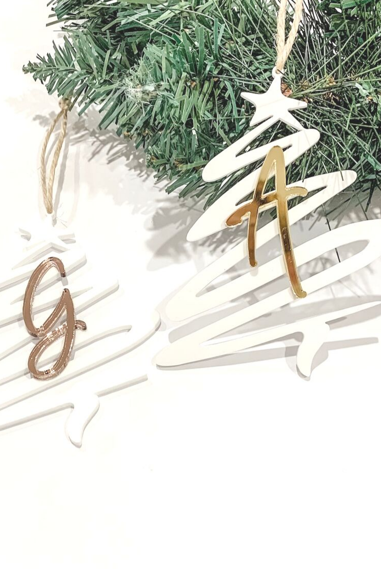Personalised Christmas Tree Initial Ornaments
