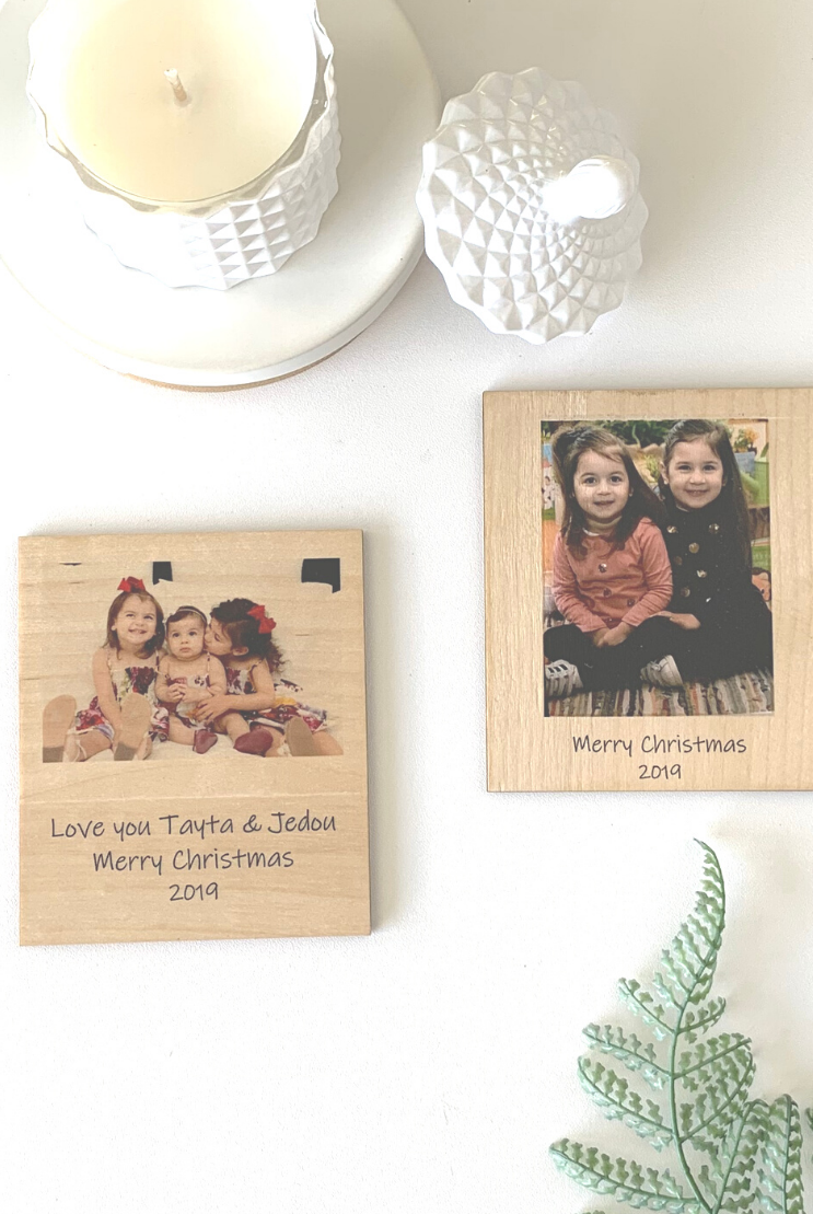 Printed Bamboo Photo Magnet