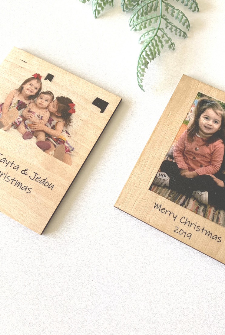 Printed Bamboo Photo Magnet