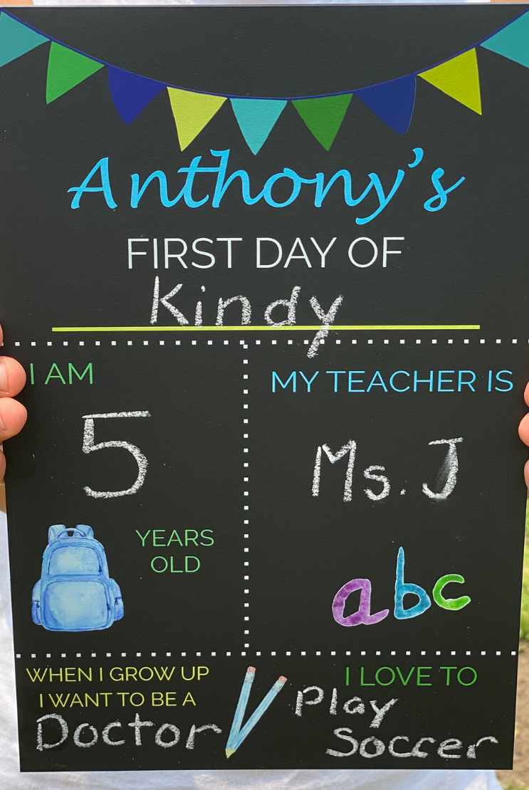 Personalised First Day Chalkboard