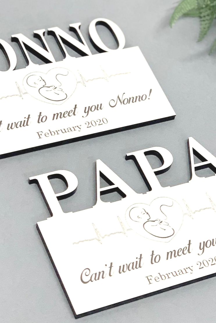 "Can't Wait To Meet You" Personalised  Magnetic Sign