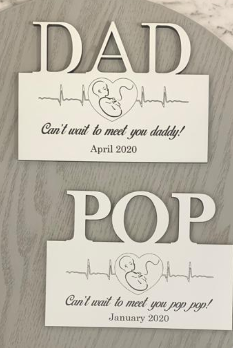 "Can't Wait To Meet You" Personalised  Magnetic Sign