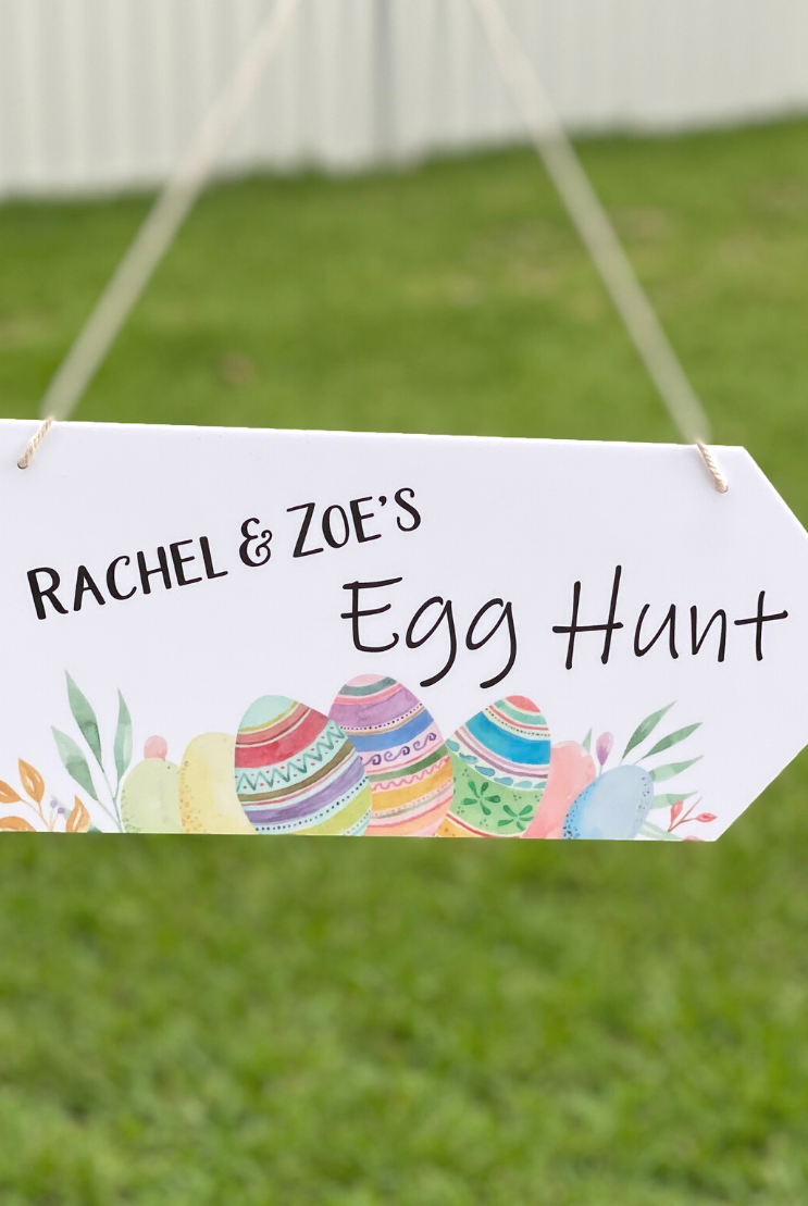 PERSONALISED PRINTED EGG HUNT SIGN