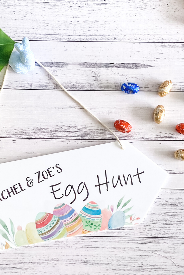 PERSONALISED PRINTED EGG HUNT SIGN