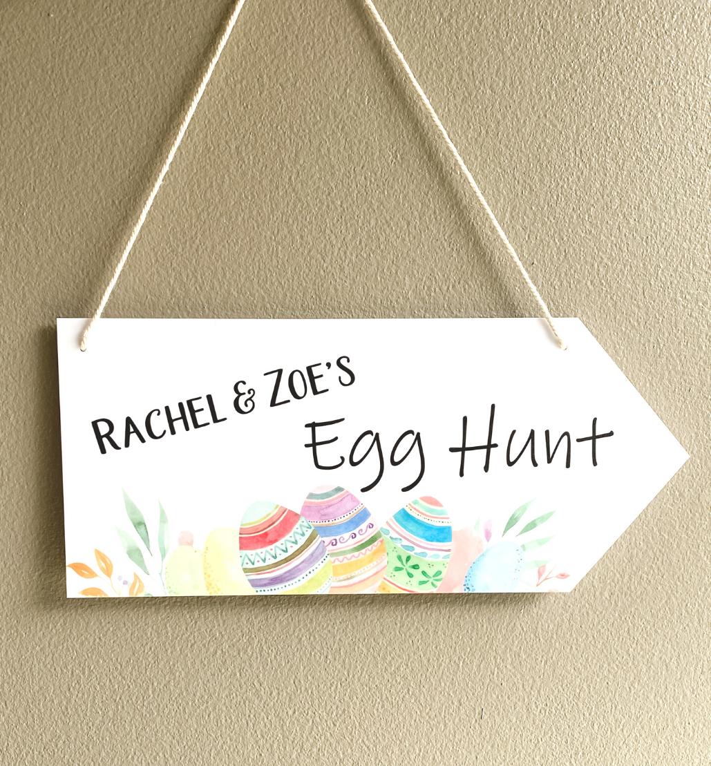 PERSONALISED PRINTED EGG HUNT SIGN