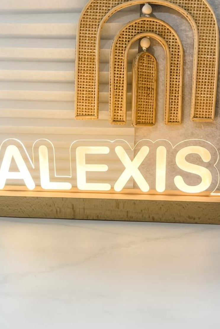Large Personalised LED Timber Base Night Light