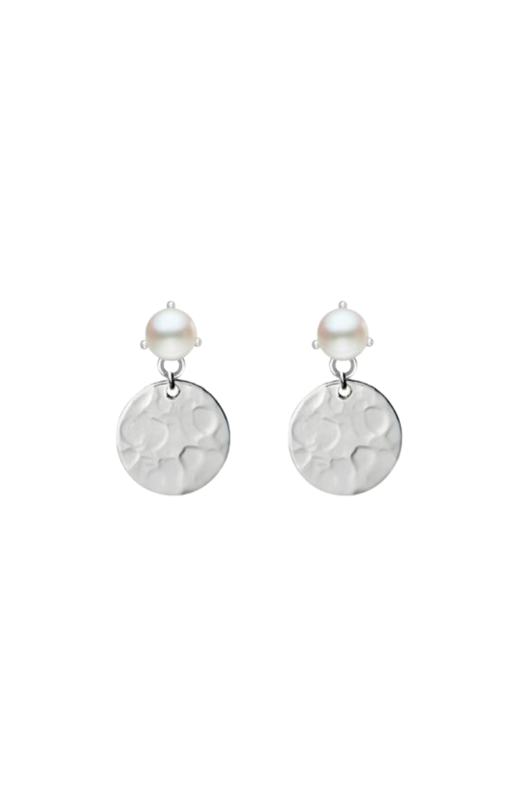 Drop Disk Pearl Earing