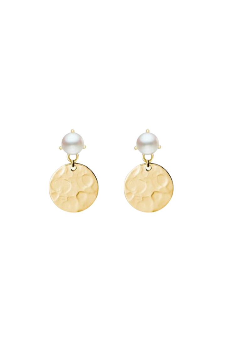 Drop Disk Pearl Earing