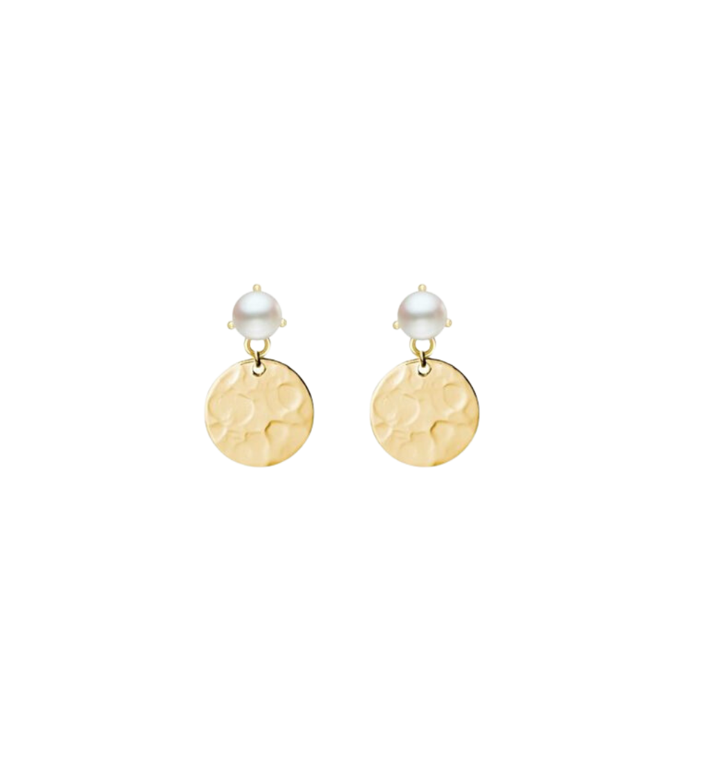 Drop Disk Pearl Earing