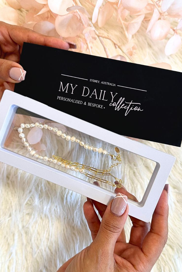 Oblong & Pearl Necklace