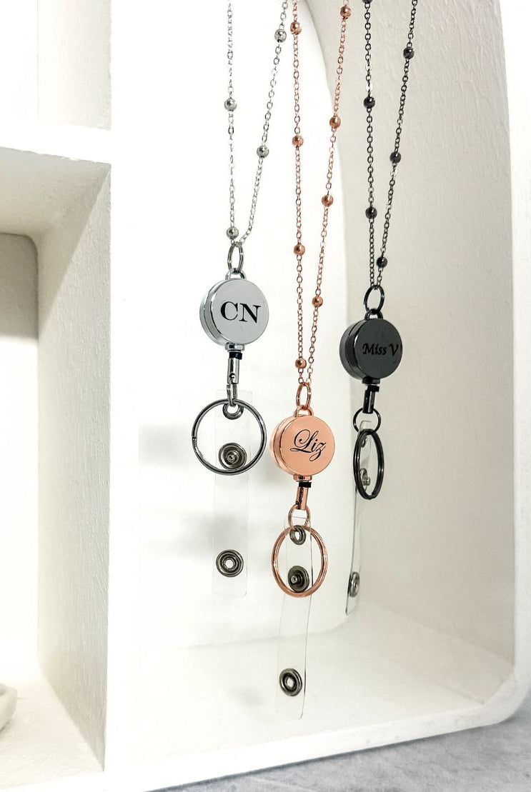 Beaded Personalised Retractable Badge Lanyard