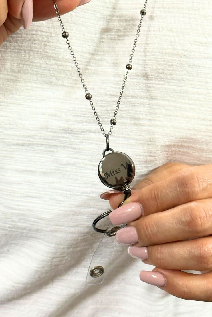 Beaded Personalised Retractable Badge Lanyard