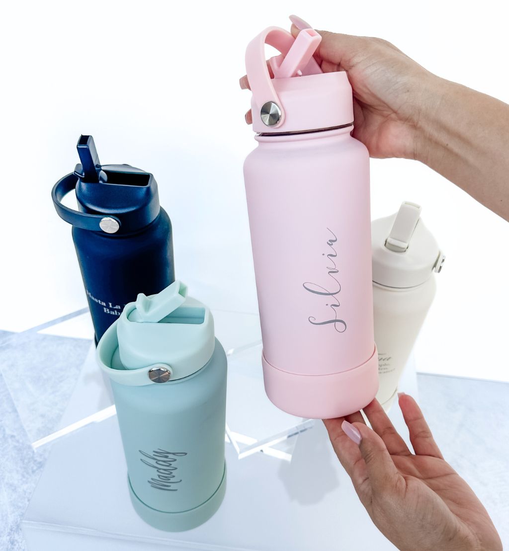 1-Litre Sip Lid Personalised Insulated Bottle with Rubber Base