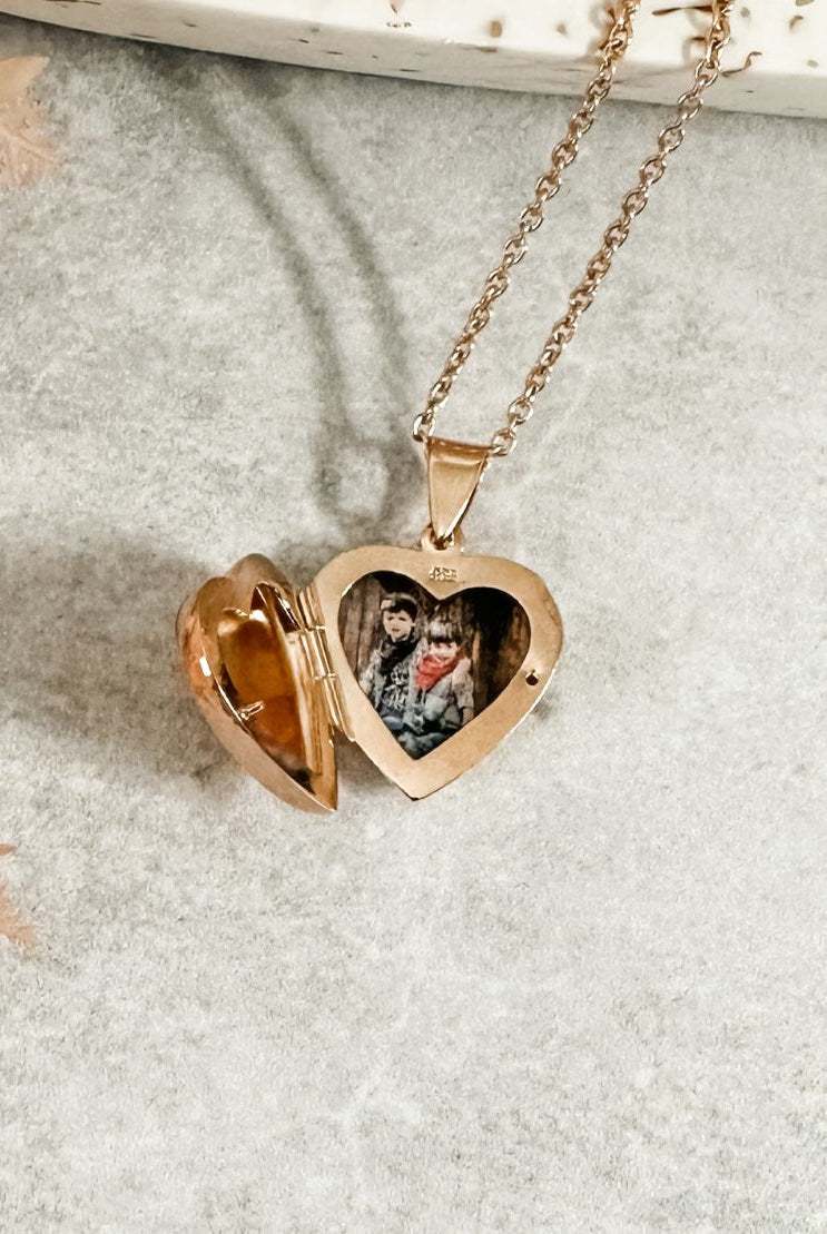 Personalised Rose Gold Heart Locket Pendant