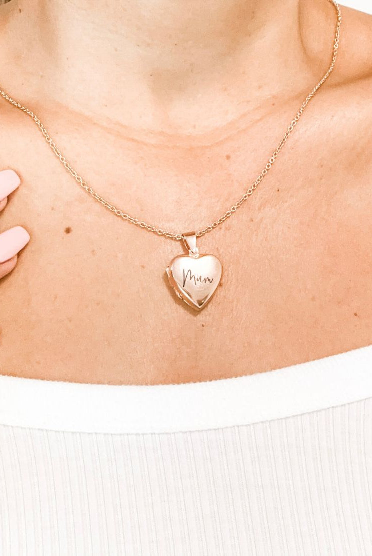 Personalised Rose Gold Heart Locket Pendant