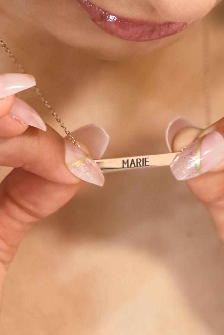 Narrow Plate Personalised Name Necklace gift