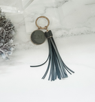 personalised leather tassel keyring keychain
