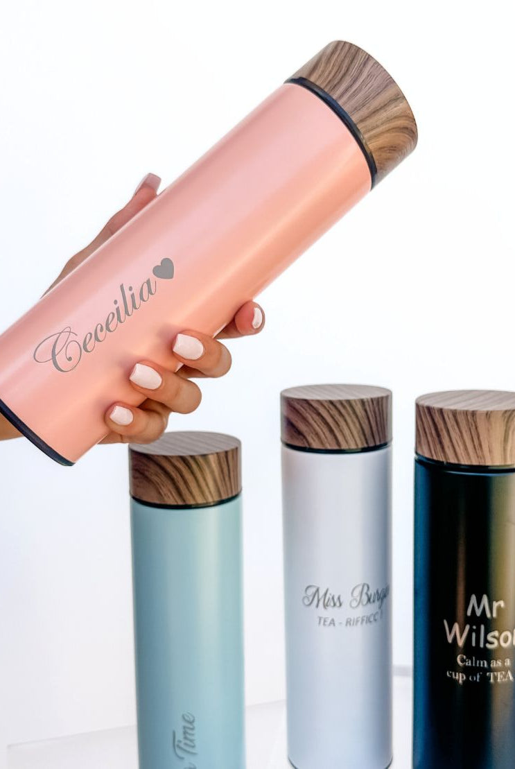 500ml Wood Grain Lid Personalised Infuser