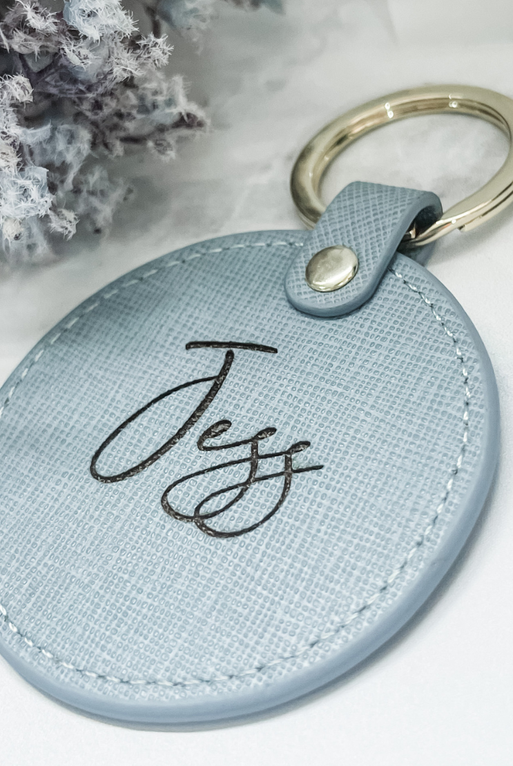 personalised luxury leather keyring keychain key