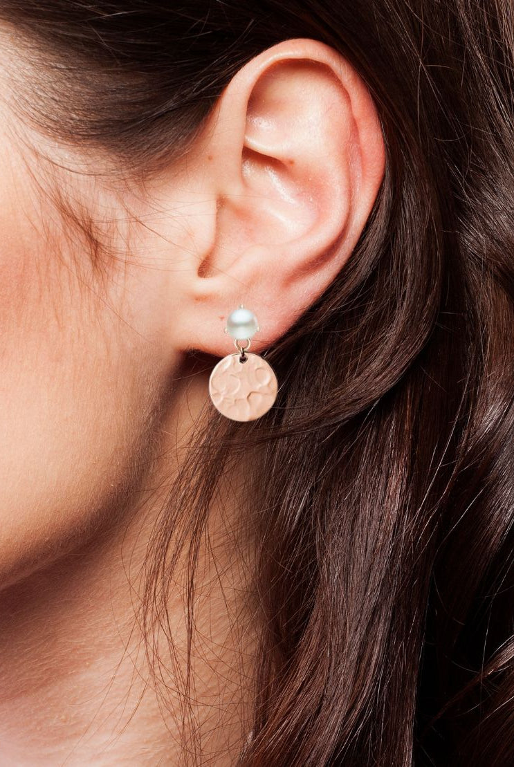 Drop Disk Pearl Earing