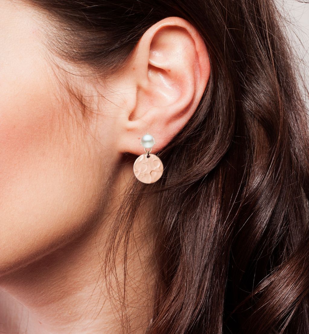 Drop Disk Pearl Earing